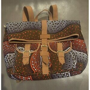 House Of Takura Sackpack In African Print x Leather Luxury Backpack New Rare